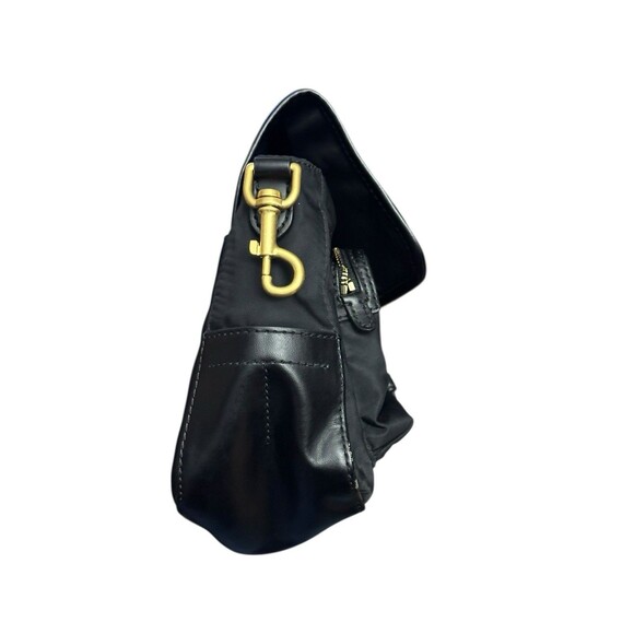 Tory Burch Perry Nylon Crossbody Shoulder Bag Black Strap Green Interior - Picture 3 of 16